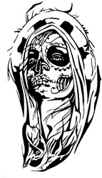 Glitter Sjabloon QuickTattoo Sugarskull- 8x12cm