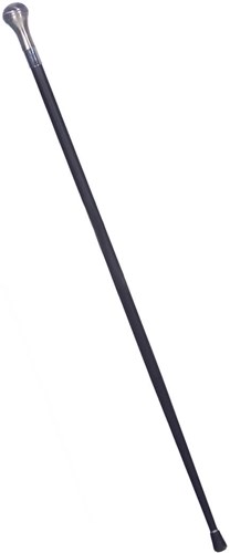 Halloween Wandelstok Zwart-Zilver met Ronde Knop