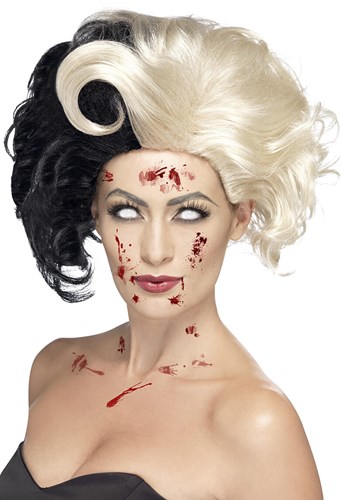 Cruella de Vil Pruik Blond-Zwart