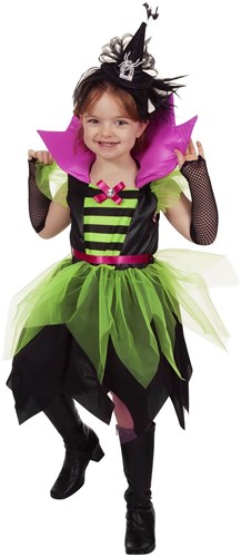 Meisjesjurk Heks Groen/Zwart