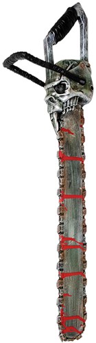 Halloween Kettingzaag met Doodshoofd (53cm)