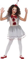 Meisjeskostuum Scary Vintage Clown Grijs-Rood (1)