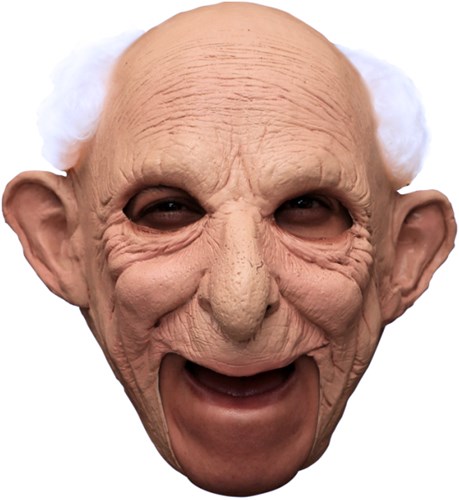 Kinloos Masker Abraham - Opa Gus Latex met haar