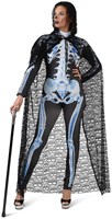 Zwarte Kanten Halloween Cape Doodshoofden