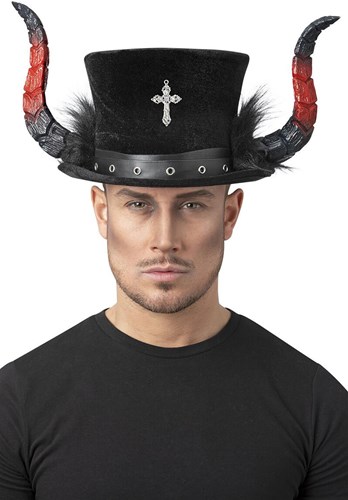 Hoge Hoed Halloween Duivel met Hoorns Luxe