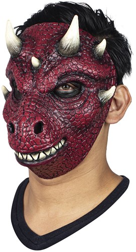 Latex Draken Masker met Hoorntjes