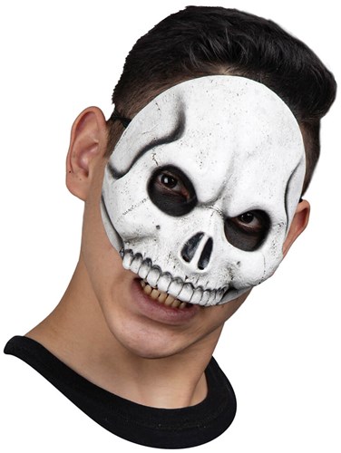 Latex Skull Halfmasker White Skeleton