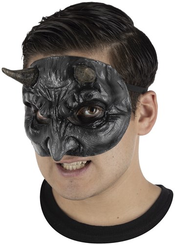 Halfmasker Duivel Zwart Latex