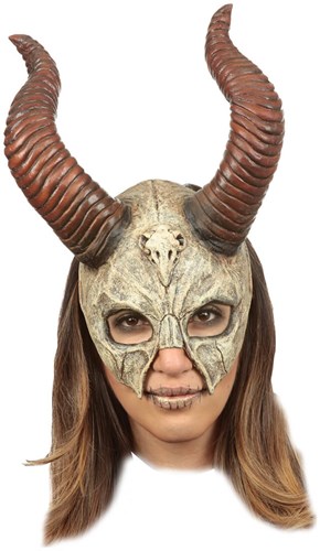 Mythical Horned Skull Masker Latex Luxe