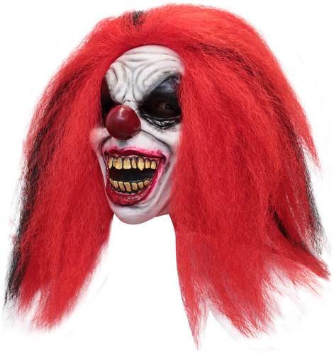 Latex Reddish Clown Masker met Haar (gezichtsmasker)