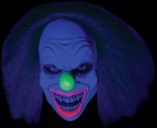 Latex Wild Neon Clown Masker Luxe - Blacklight
