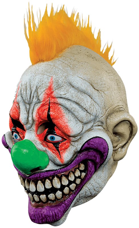 Masker Prankster Neon Clown Latex Luxe - Blacklight (zijkant)