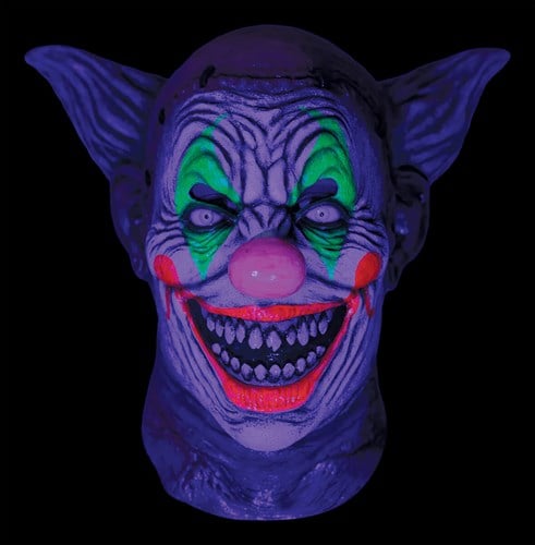 Latex Psycho Neon Clown Masker Luxe - Blacklight