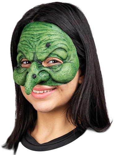 Wizard - Latex Heks Halfmasker Groen