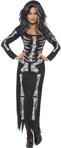 Halloween Skeleton Damesjurk