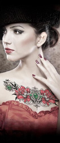 Lotus Flower Borst Tattoo