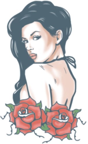 Rose Pin Up Tattoo (Biker Tattoo)