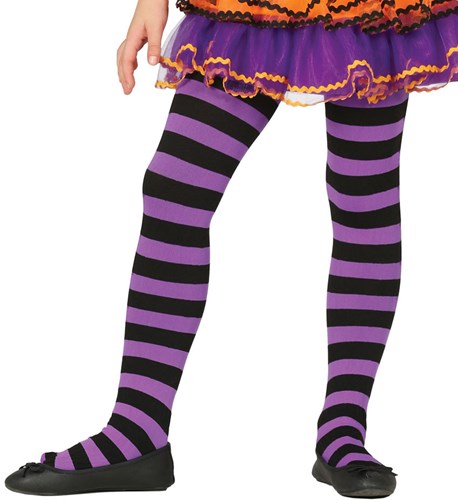Paarse en Zwarte Gestreepte Kinderpanty