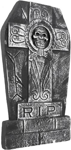 Grafsteen Kruis met Doodshoofd RIP (50x27cm)