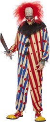 Creepy Halloweenkostuum Clown Rood-Blauw