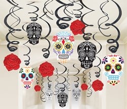 Day Of The Dead Hangdecoratie Swirl (30st)