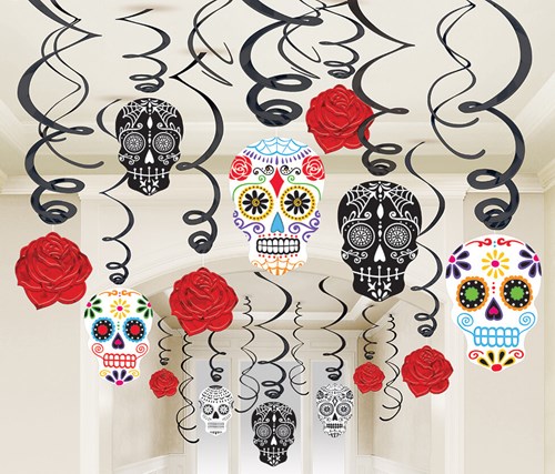 Day Of The Dead Hangdecoratie Swirl (30st)