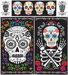 Set Day Of The Dead Wanddecoratie (5st) 