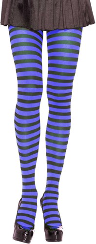 Gestreepte Panty Blauw-Zwart Luxe