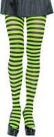 Gestreepte Panty Limegroen-Zwart Luxe