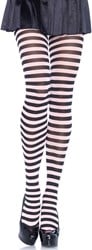 Gestreepte Panty Wit-Zwart Luxe