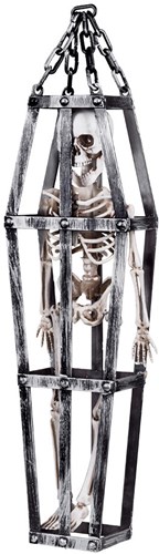 Hangdecoratie Halloween Skelet in Kooi (50cm)
