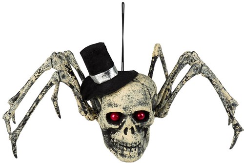 Decoratie Spinnenschedel Halloween (23x29cm)