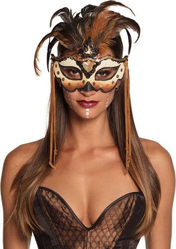 Voodoo Oogmasker Mamba met Veren
