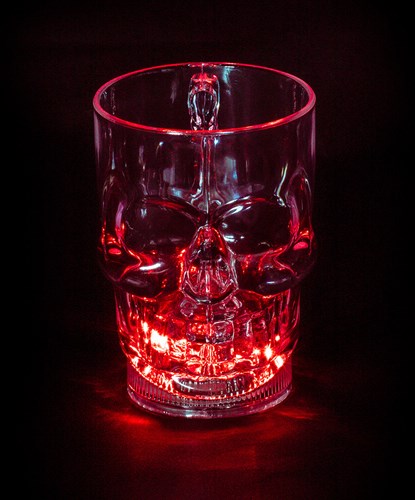 Halloween Beker Skull met Licht (400ml) (voorbeeld 1)