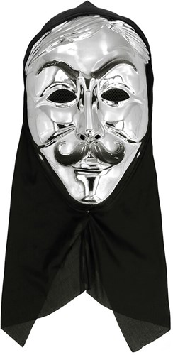 Masker Halloween Freaky Killer Zilver Met Kap