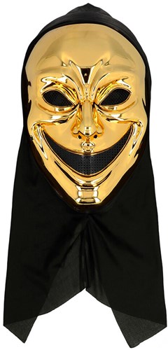 Masker Halloween Crazy Killer Goud Met Kap