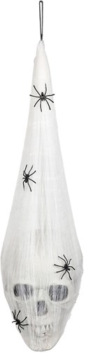 Halloween Hangdeco Led Spinnenweb Met Schedel (zonder licht)