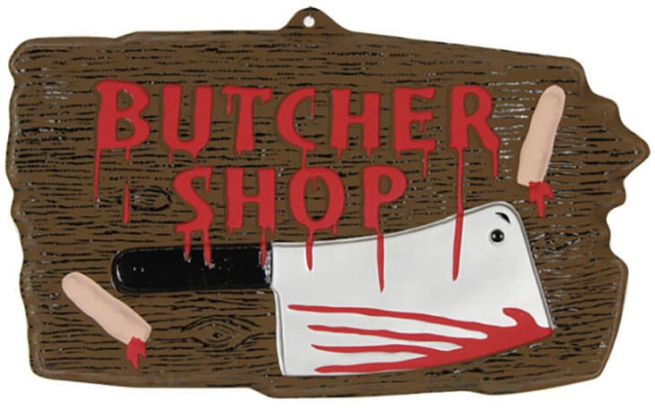 Butcher Shop Halloween Bord - 43x25cm Kopen?