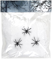 Spinrag met 3 spinnen (20gr)