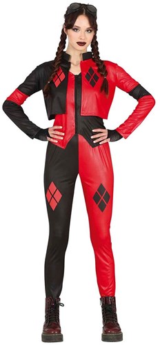Tienerkostuum Harley Quinn Rood-Zwart