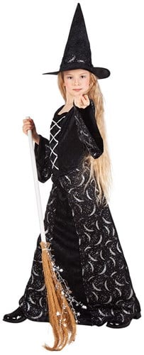 Midnight Witch Heksenjurk voor meisjes (met hoed)