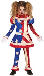 Halloween Kostuum Clown Patriot Meisje