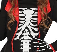 Skelet Kostuum Mrs. Bones Meisje (detail borst)