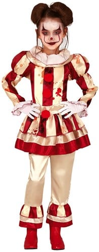Kostuum Horror Clown Gestreept Meisje