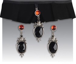 Choker en Oorbellen Halloween Zwart/Rood