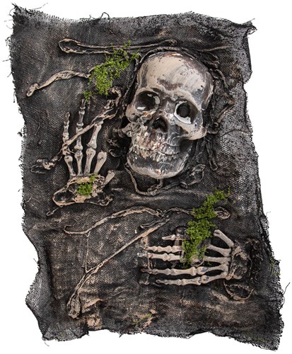 Decoratie Halloween Doodshoofd en Handen - 55x42cm