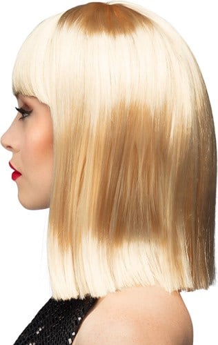 Bob Pruik Blond Half Lang (zijkant)