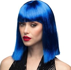 Blauw Half Lang Bob Pruik