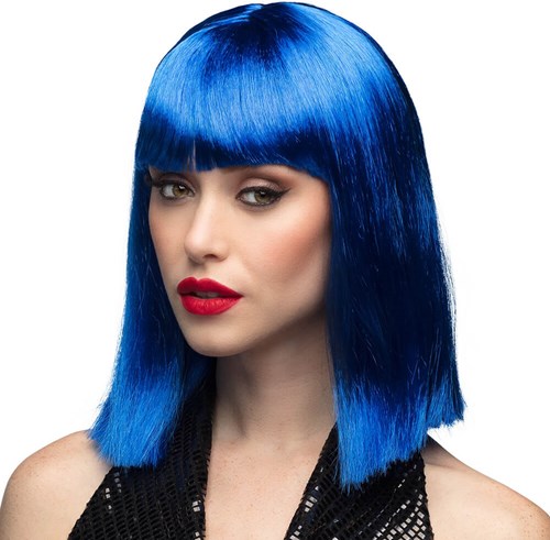 Blauw Half Lang Bob Pruik