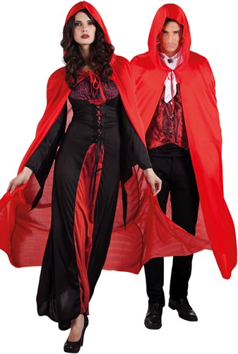 Cape met Capuchon Rood (180cm)